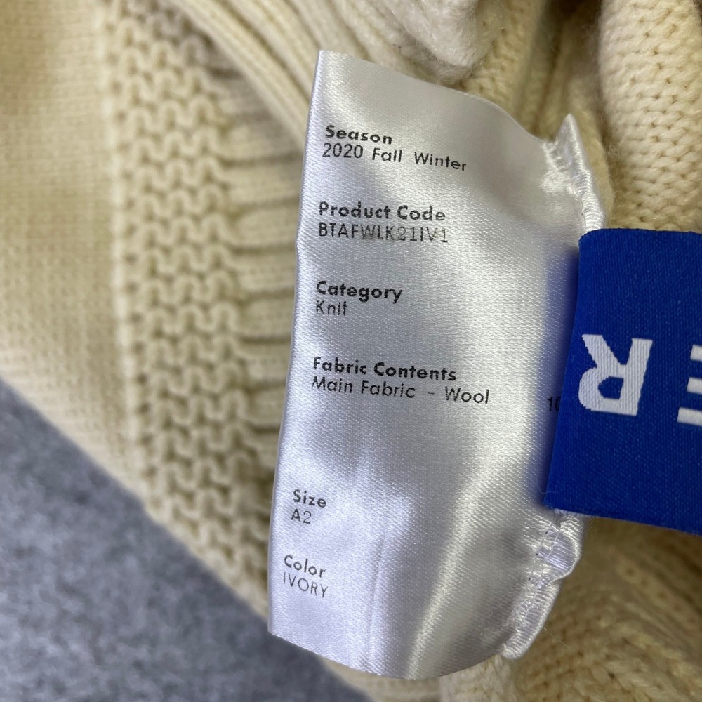 ADER Error Ivory Wool Knit Bluessom Flower Sweater Size A2 FW2020 - Picture 13 of 16